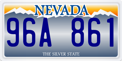 NV license plate 96A861