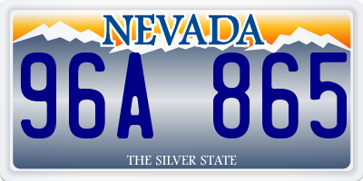 NV license plate 96A865