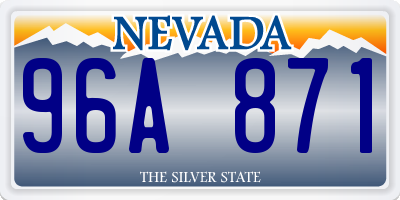 NV license plate 96A871