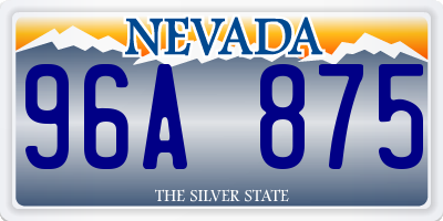 NV license plate 96A875