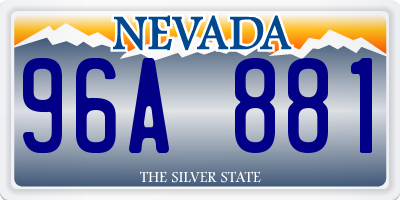 NV license plate 96A881