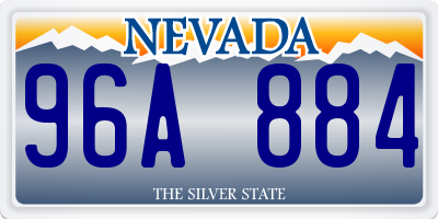 NV license plate 96A884