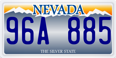 NV license plate 96A885