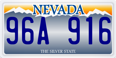NV license plate 96A916
