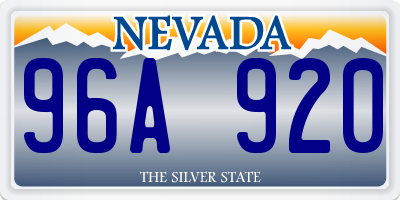 NV license plate 96A920