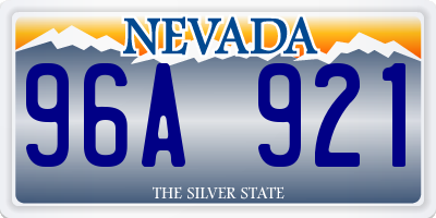 NV license plate 96A921