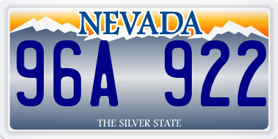 NV license plate 96A922