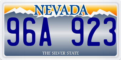 NV license plate 96A923