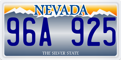 NV license plate 96A925