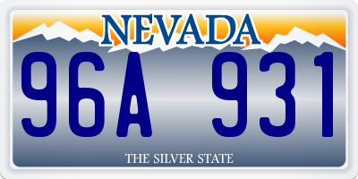 NV license plate 96A931