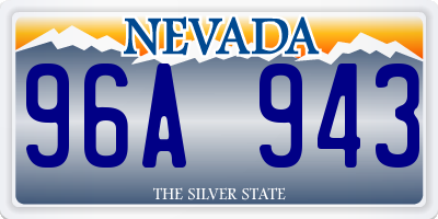 NV license plate 96A943