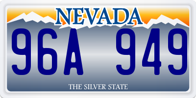 NV license plate 96A949