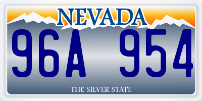 NV license plate 96A954