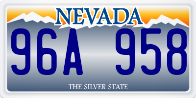 NV license plate 96A958