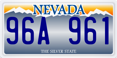 NV license plate 96A961