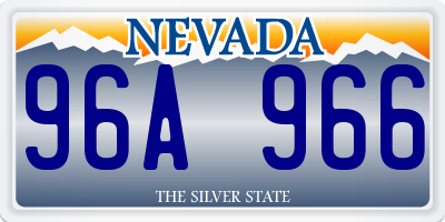 NV license plate 96A966