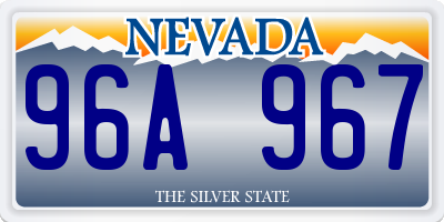 NV license plate 96A967