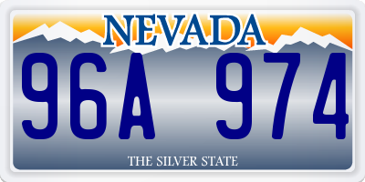 NV license plate 96A974