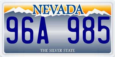 NV license plate 96A985