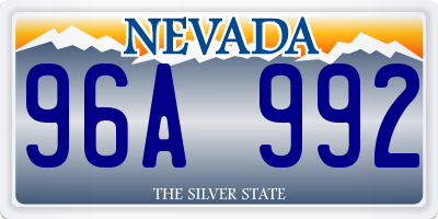 NV license plate 96A992