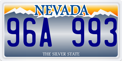NV license plate 96A993