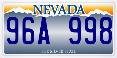 NV license plate 96A998