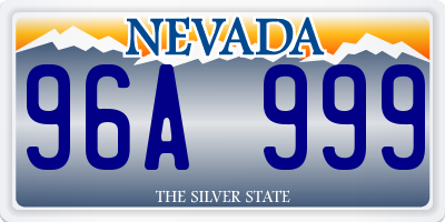 NV license plate 96A999
