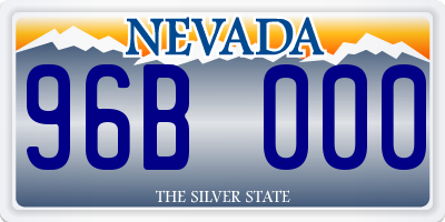 NV license plate 96B000