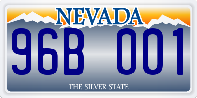 NV license plate 96B001