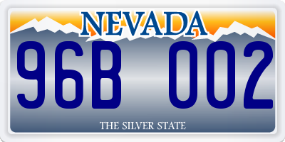 NV license plate 96B002