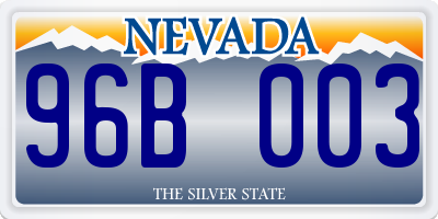 NV license plate 96B003