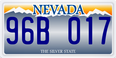 NV license plate 96B017