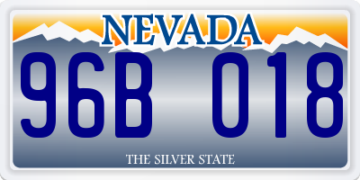 NV license plate 96B018