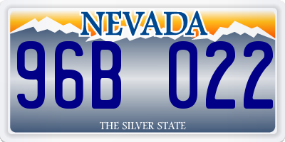 NV license plate 96B022