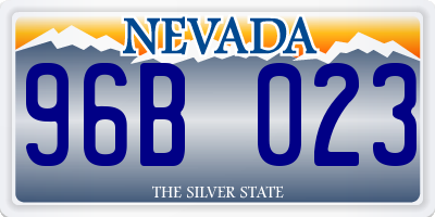 NV license plate 96B023