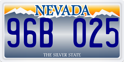 NV license plate 96B025