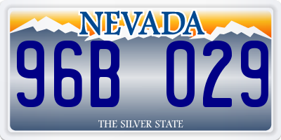 NV license plate 96B029