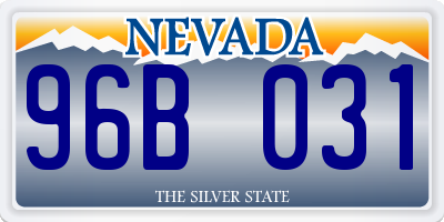 NV license plate 96B031