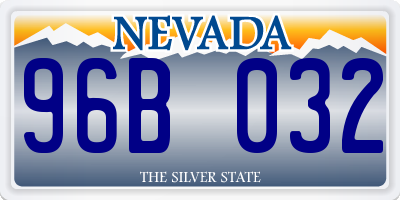 NV license plate 96B032