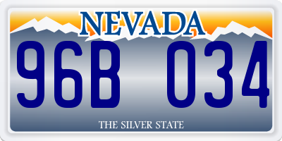 NV license plate 96B034