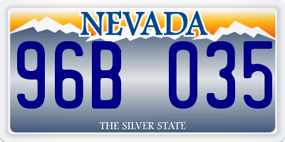 NV license plate 96B035