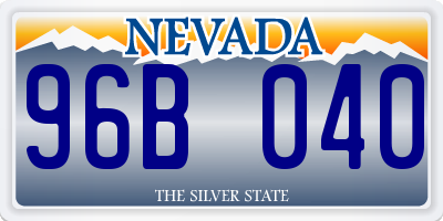 NV license plate 96B040