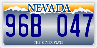 NV license plate 96B047