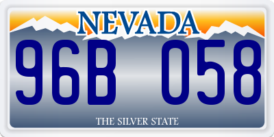 NV license plate 96B058