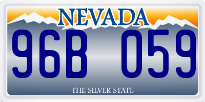 NV license plate 96B059