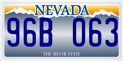 NV license plate 96B063