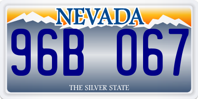 NV license plate 96B067