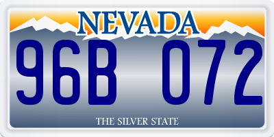 NV license plate 96B072