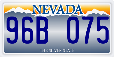 NV license plate 96B075