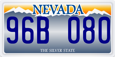 NV license plate 96B080